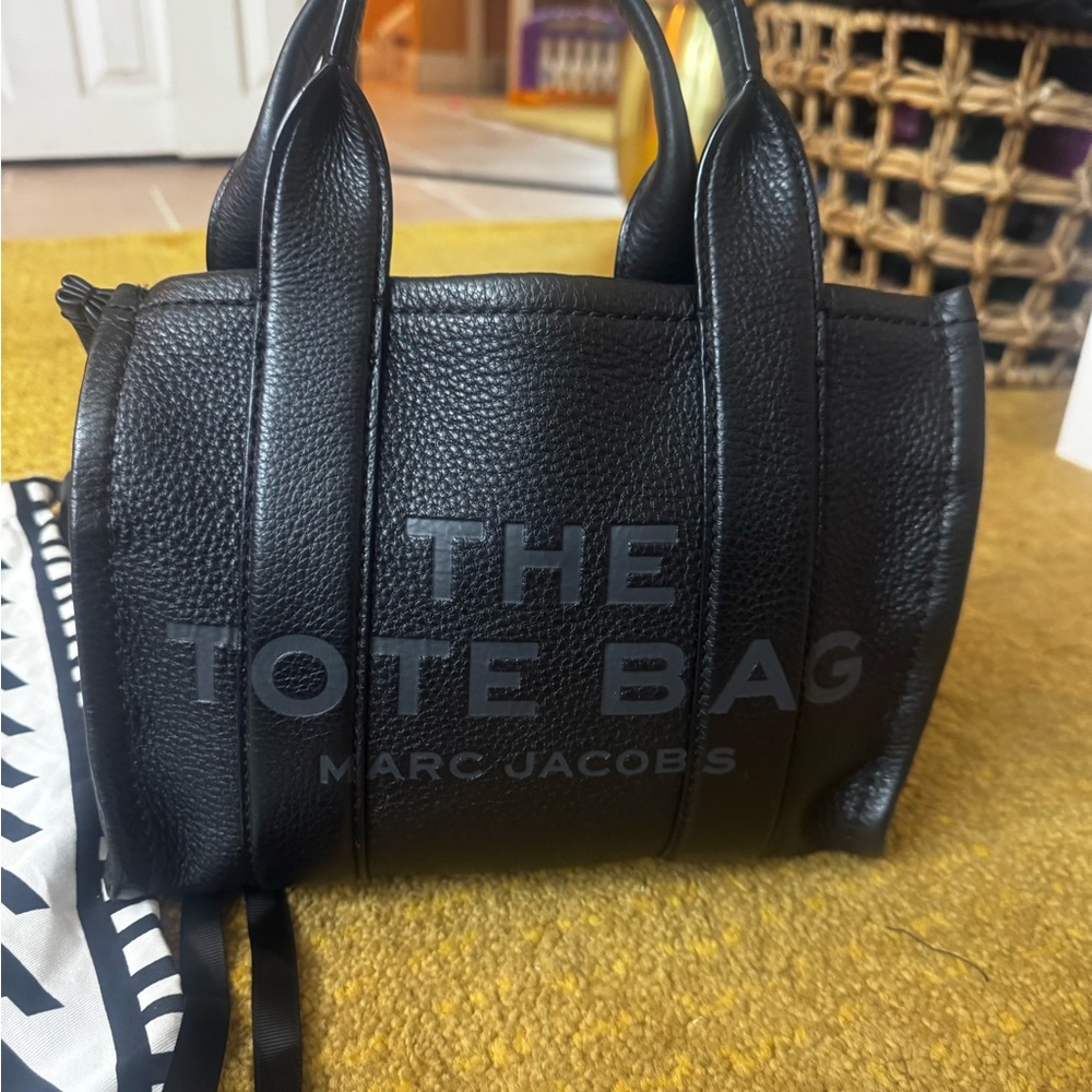 Marc Jacobs Black Leather Mini Tote Bag